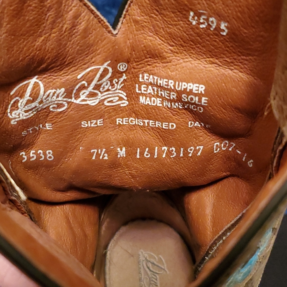 Dan Post Floral Cowboy Boots - Picture 4 of 8